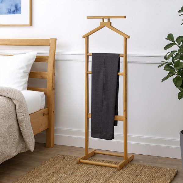 Бамбукова стойка за костюми в естествен цвят Vion – Bonami Essentials-image-1