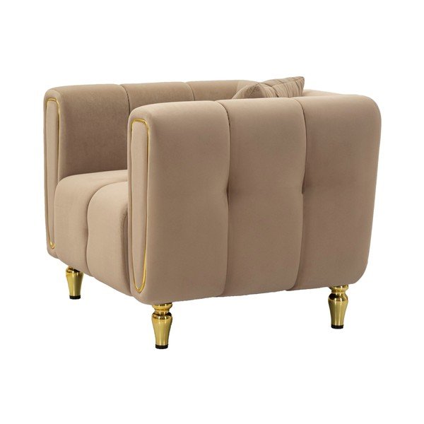 Кафяво-сиво кадифено кресло Alma – Mauro Ferretti-image-3