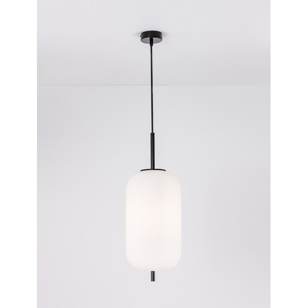 Бяло/черно стъклено висящо осветително тяло ø 22 cm Lato – Nova Luce-image-2