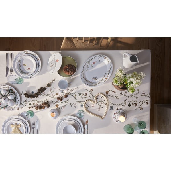 Бяла порцеланова чиния за сервиране с коледен мотив 27x34 cm Hammershøi – Kähler Design-image-1