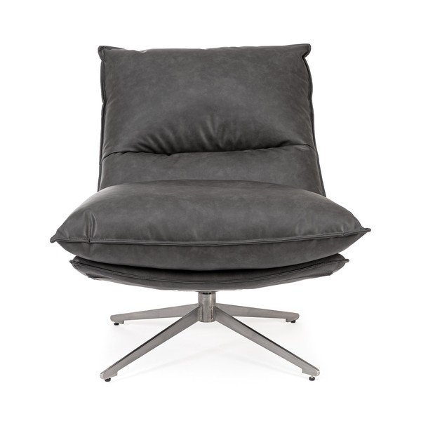 Тъмносиво кресло с място за съхранение от изкуствена кожа Alanez – Bizzotto-image-2