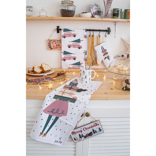 Памучни кърпи с коледен мотив в комплект от 2 броя 50x70 cm - Butter Kings-image-1