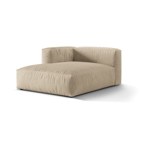 Бежов кадифен модул за диван (ляв ъгъл) Martina – Micadoni -image-1