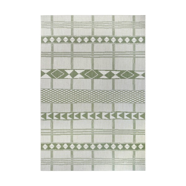 Зелен и бежов килим на открито Мадрид, 80 x 150 cm - Ragami