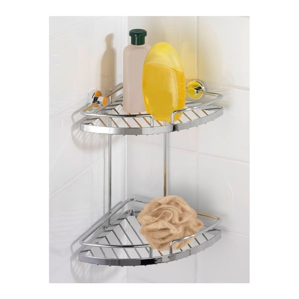 Самоносеща ъглова стелажна система Power-Loc Sion за козметика - Wenko-image-1