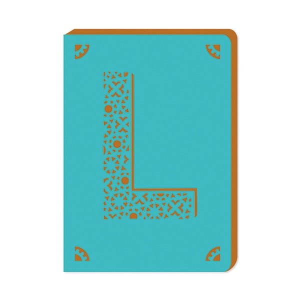 Linkovaný zápisník A6 s monogramem Portico Designs L, 160 stránek