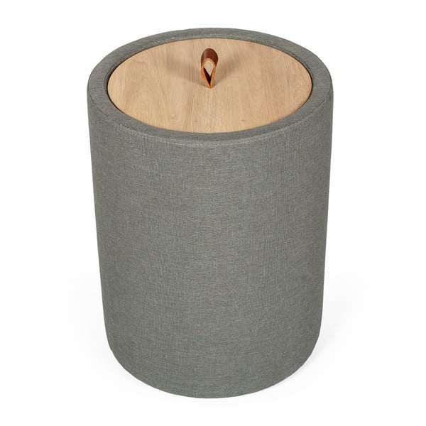 Odkládací stolek v zelenošedé barvě se snímatelnou deskou z dubového dřeva Askala Ibisco, ⌀ 36 cm-image-4