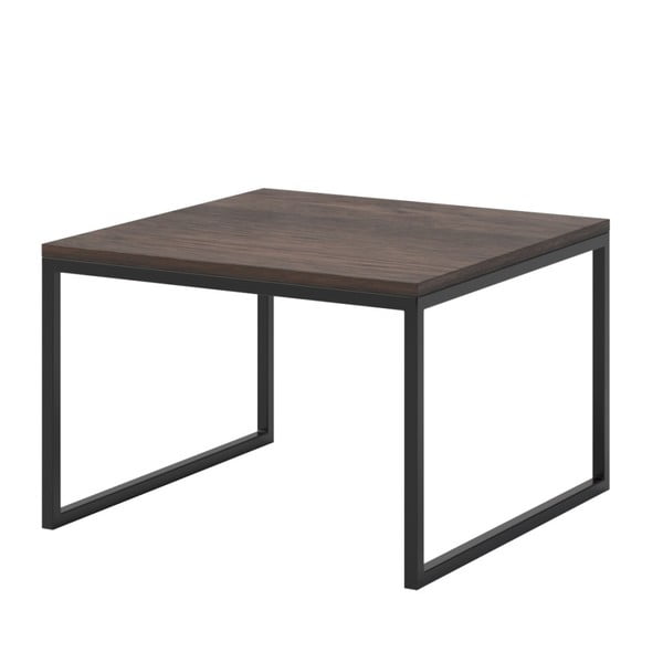 Konferenční stolek s tmavou deskou z dubového dřeva s černým podnožím MESONICA Eco, 60 x 60 cm