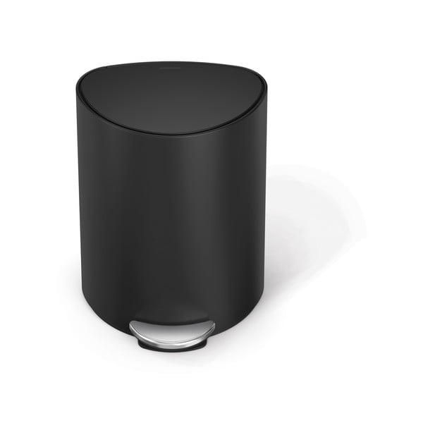 Матово черно метално кошче за боклук с педал 6 l – simplehuman-image-4