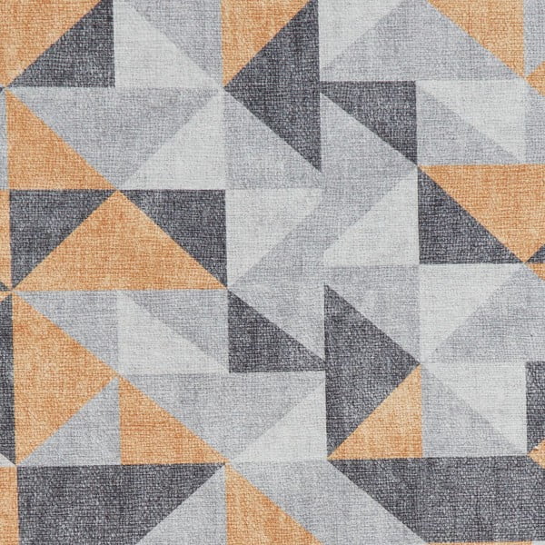 Килим подходящ за пране в цвят жълта охра и сиво 61x120 cm Coral Yellow&Grey – Think Rugs-image-3