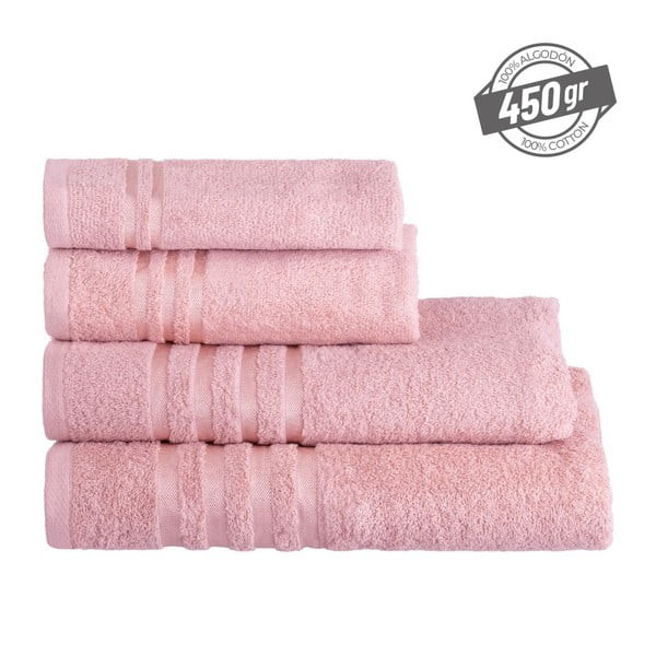 Розова памучна кърпа от тери 30x50 cm Simple – Casa Selección-image-4