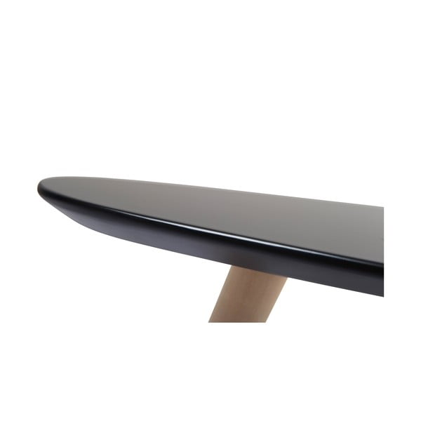 Черна масичка за кафе с крака от букова дървесина , 116 x 66 cm Fly - Furnhouse-image-2