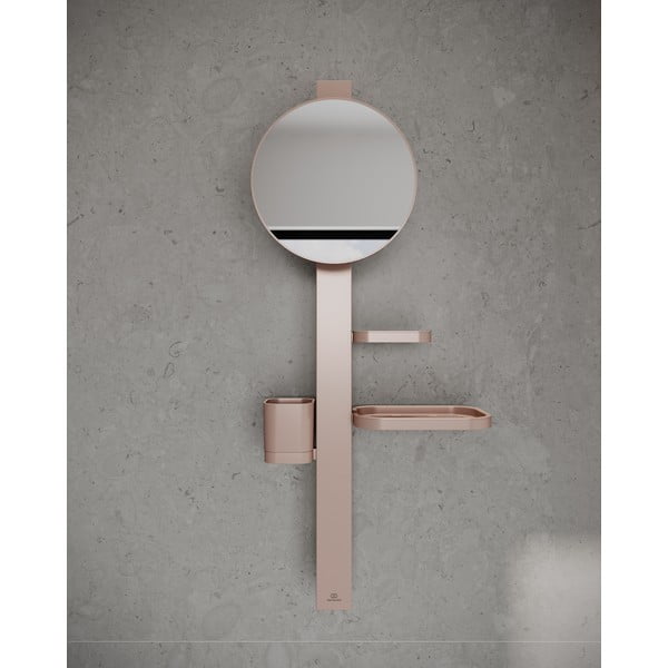 Стенно огледало с рафт/със закачалка ø 20,5 cm ALU+ – Ideal Standard-image-1