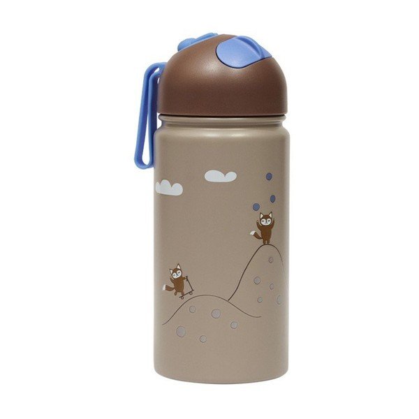 Кафява алуминиева детска бутилка 360 ml Friends in the Forest – OYOY Mini