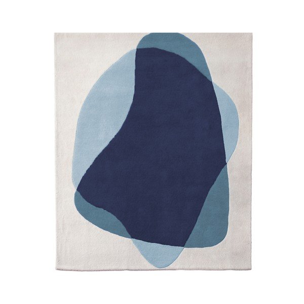 Modro-šedý koberec z čisté vlny HARTÔ Serge, 180 x 220 cm