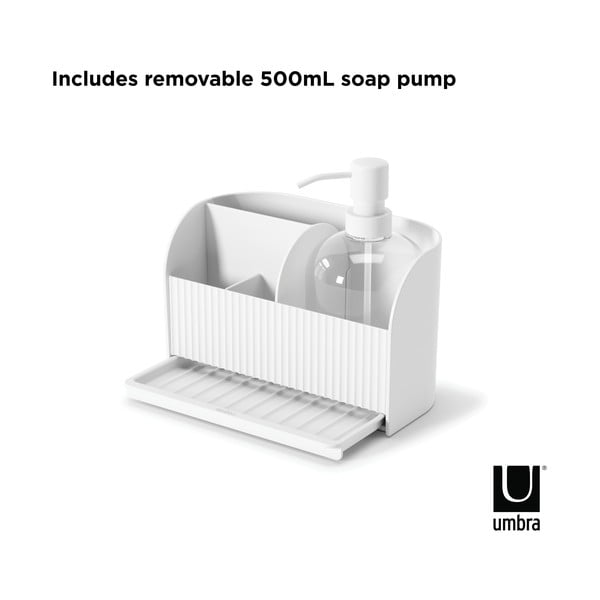 Бяла стойка за перилни препарати от рециклирана пластмаса Sling - Umbra-image-4