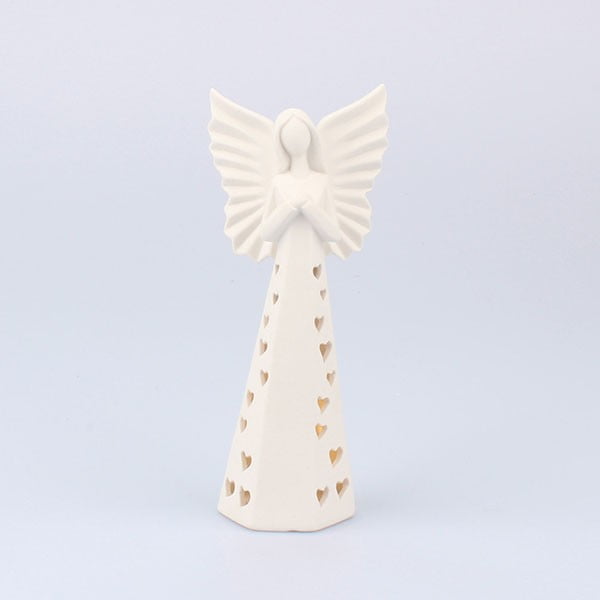 Porcelánový LED svítící anděl Dakls, výška 20,5 cm