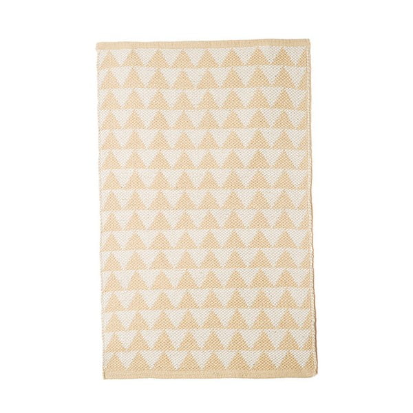 Бежов памучен ръчно тъкан килим Pipsa Triangle, 100 x 120 cm - TJ Serra