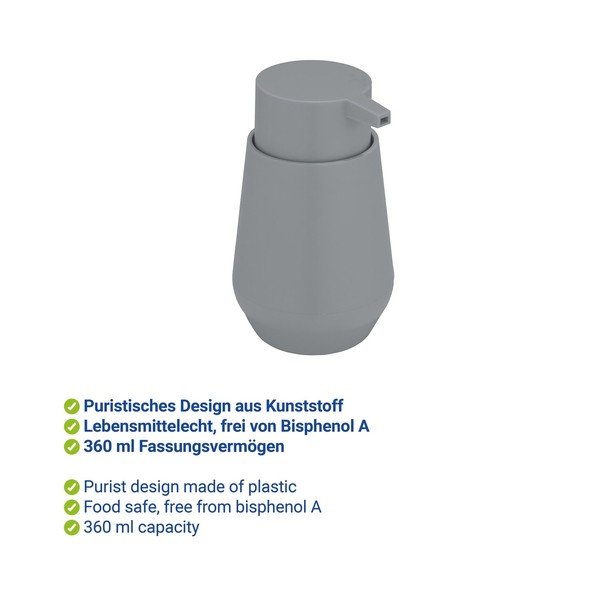 Сив пластмасов диспенсер за сапун 360 ml Vara – Allstar-image-2