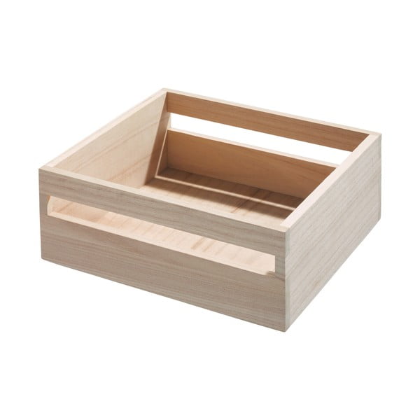 Кутия за съхранение, изработена от пауловния Дърво с дръжки, 25,4 x 25,4 cm Eco - iDesign