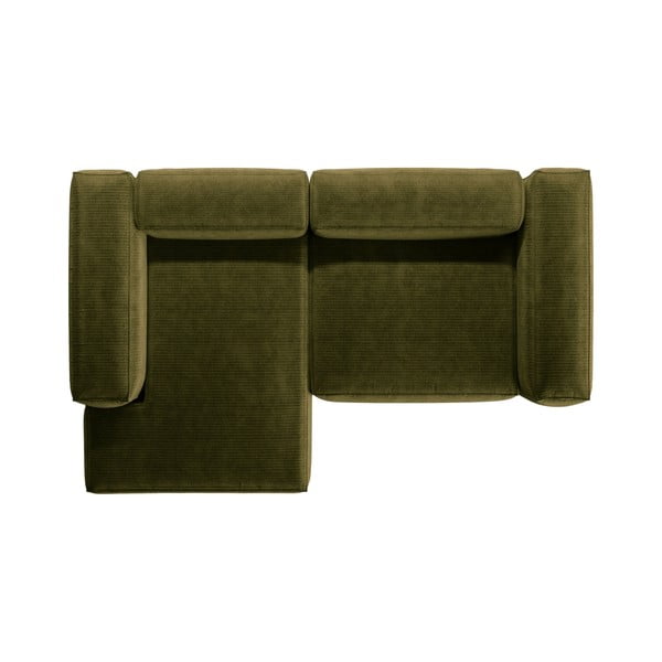 Зелен ъглов диван от рипсено кадифе (ляв ъгъл) Bergamo – Cosmopolitan Design-image-3