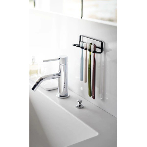 Черен самозалепващ метален държач за четки за зъби Film Hook – YAMAZAKI-image-3