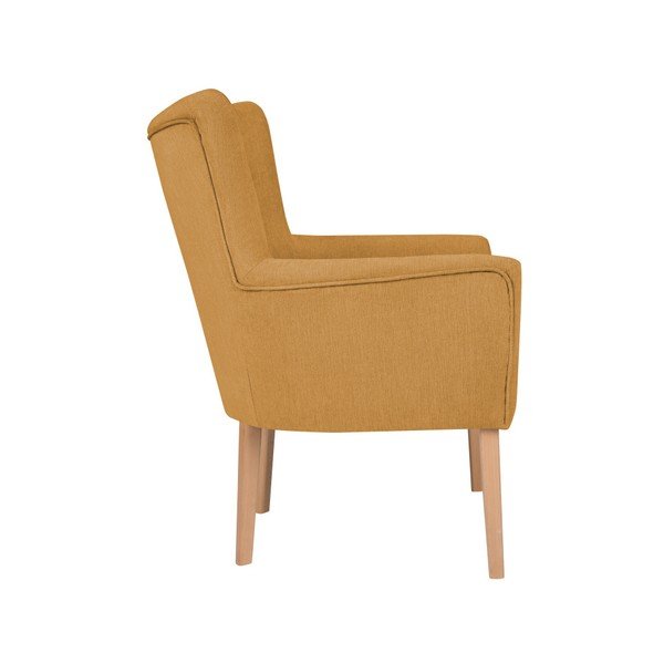Žluté křeslo s područkami Micadoni Home Lamarta-image-4