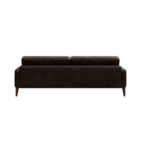 Tmavě hnědá kožená pohovka MESONICA Musso Tufted, 210 cm-image-3