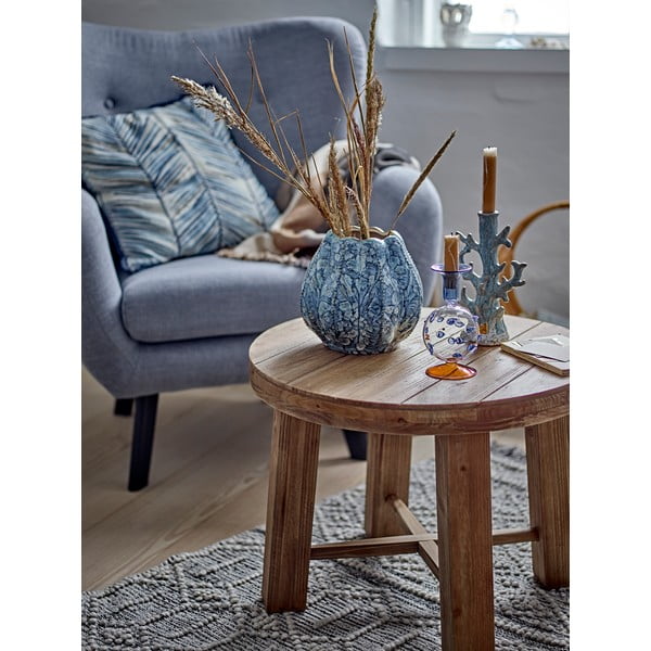 Кръгла масичка за кафе от декор от екзотична дървесина в тъмно естествен цвят ø 60 cm Emmett – Bloomingville-image-1