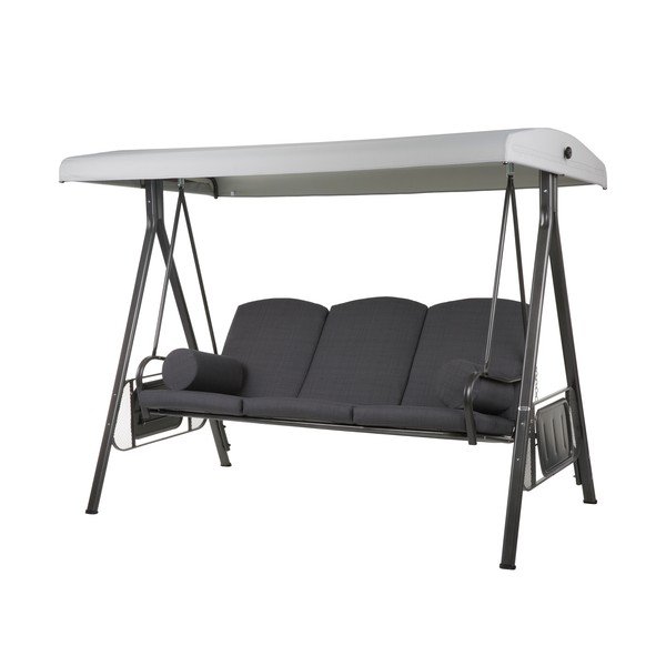 Черна метална градинска люлка Salerno - Dajar-image-1