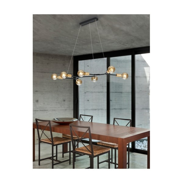 Черно висящо осветително тяло , височина 1,5 м - Trio Cross-image-1