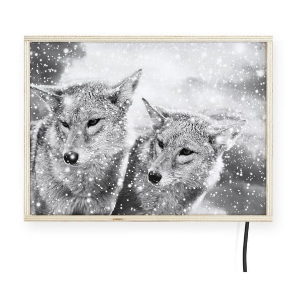 Лека декорация за стена с мотиви на вълци , 40 x 30 cm - Surdic