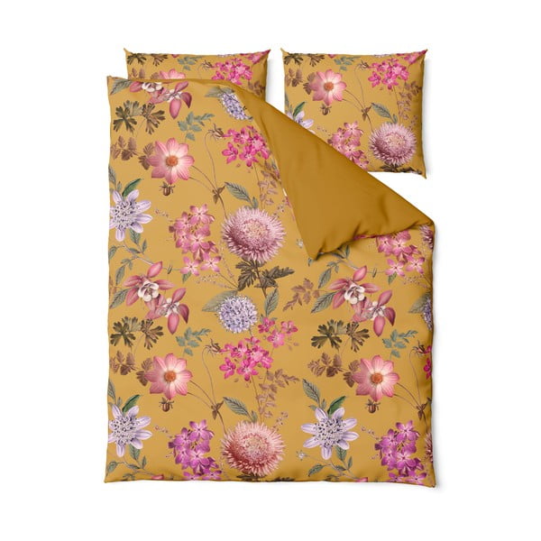 Спално бельо от памучен сатен в цвят охра 200 x 200 cm Blossom - Bonami Selection