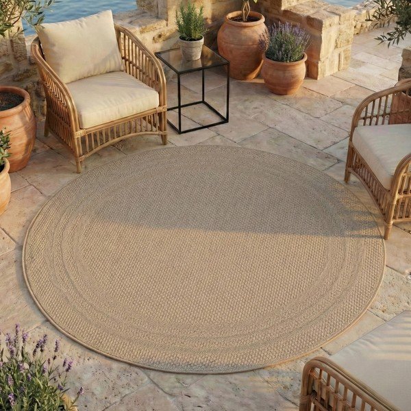 Бежов кръгъл килим за открито и закрито ø 120 cm Desert 1304 – Ayyildiz Carpets-image-1