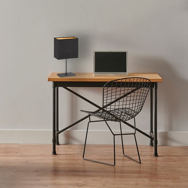 Черна настолна лампа с текстилен абажур (височина 30 cm) Kate – Fischer & Honsel-image-1