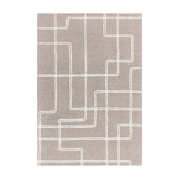 Светлосив ръчно изработен вълнен килим 160x230 cm Ada – Asiatic Carpets