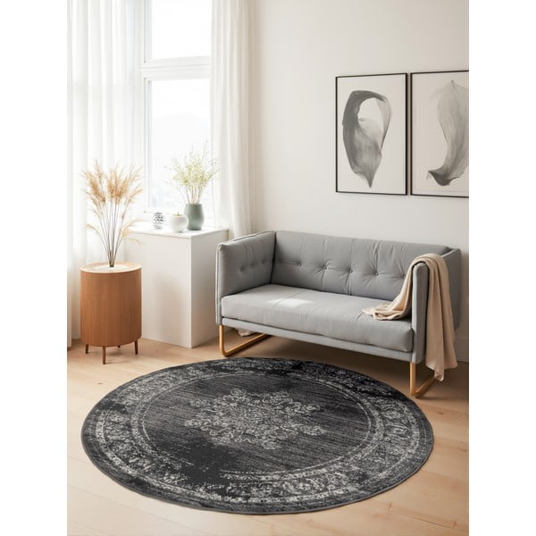 Сив кръгъл килим ø 160 cm Gloria Lydia – Hanse Home-image-1