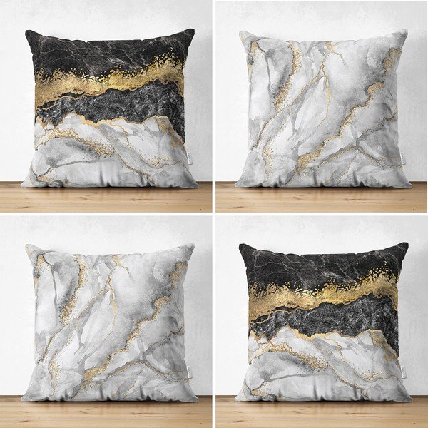 Комплект от 4 калъфки за възглавници Мрамор, 45 x 45 cm - Minimalist Cushion Covers-image-1