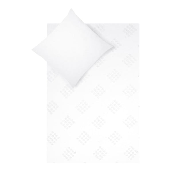 Бяло единично спално бельо от памучен перкал, 135 x 200 cm Fia - Westwing Collection