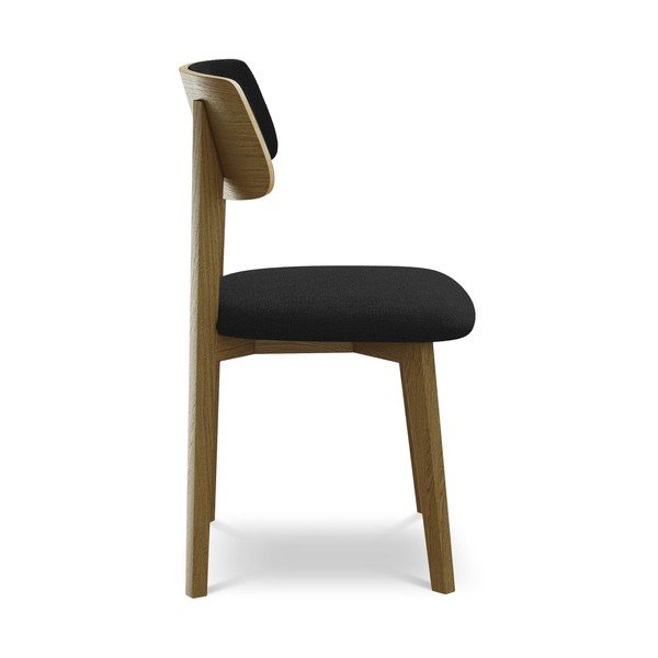 Черен трапезен стол от масивна дървесина Niu – Makamii-image-2