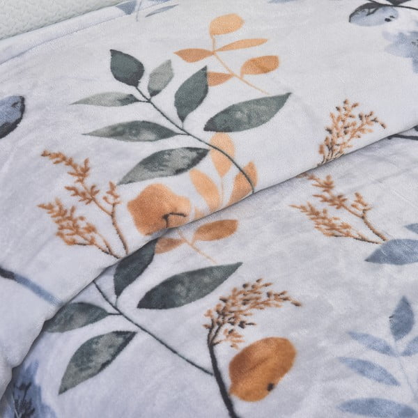 Сиво-синьо единично  спално бельо от микроплюш 140x200 cm Greta – My House-image-2