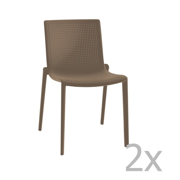 Комплект от 2 шоколадовокафяви градински стола Beekat - Resol