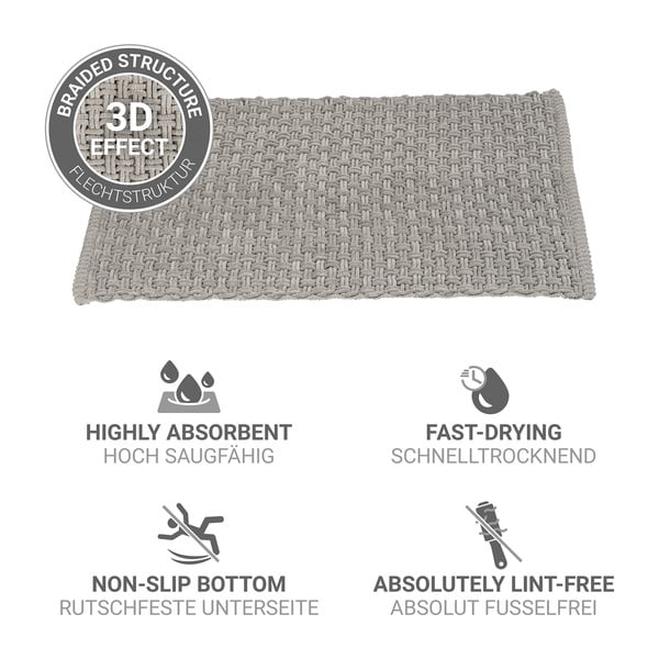 Сив текстилен килим за баня 50x80 cm Ecoli – Wenko-image-4