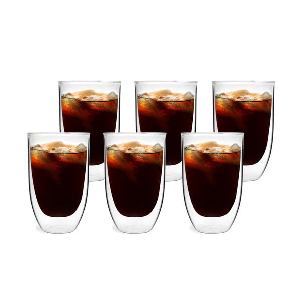 Стъклени чаши в комплект 6 бр. с двойни дъна/за лате 350 ml – Vialli Design-image-4
