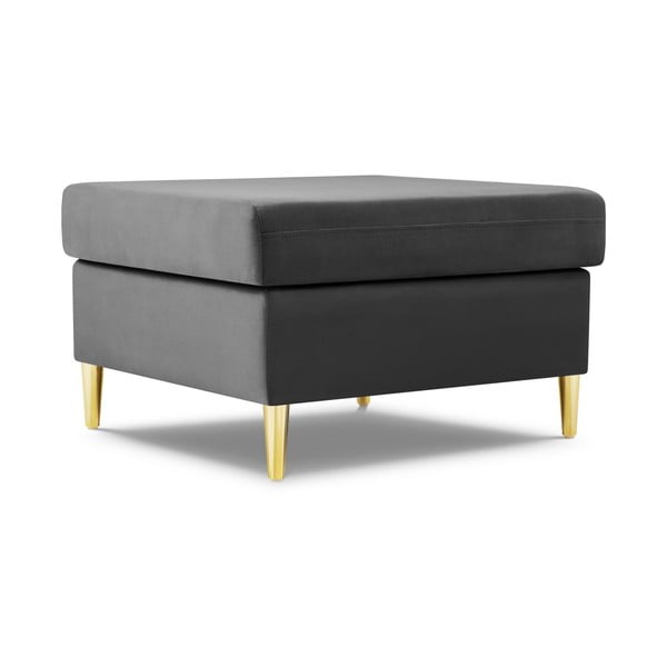 Светлосива кадифена табуретка Kyoto – Cosmopolitan Design-image-1