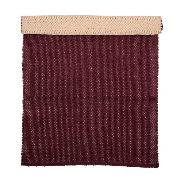 Тъмночервен памучен килим Uni, 60 x 120 cm - Bloomingville