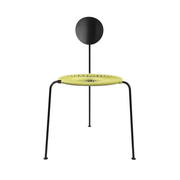Černá jídlení židle se žlutým sedákem OK Design Centro