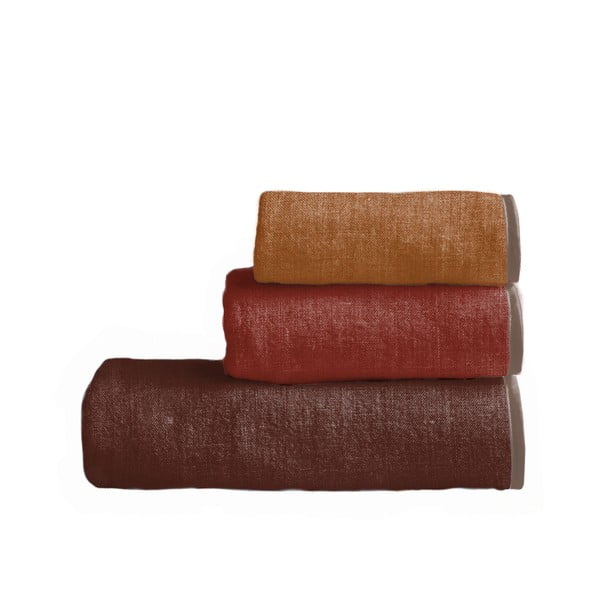 Комплект от 3 кърпи Toalla Red Gradient - Linen Couture