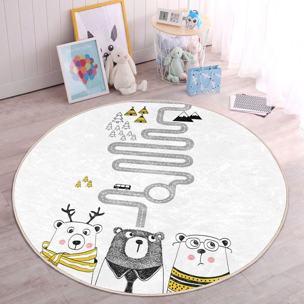 Бял детски килим ø 100 cm Comfort - Mila Home-image-3