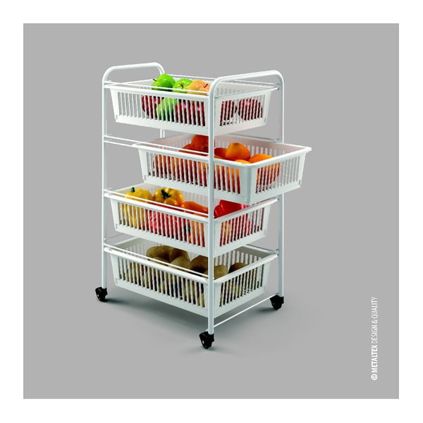 Мобилен рафт с 4 кошници Индия, дължина 35 cm - Metaltex-image-1